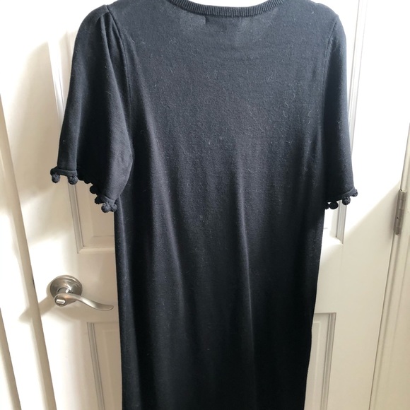 Banana Republic Black Knit Dress M Poms - Picture 4 of 4